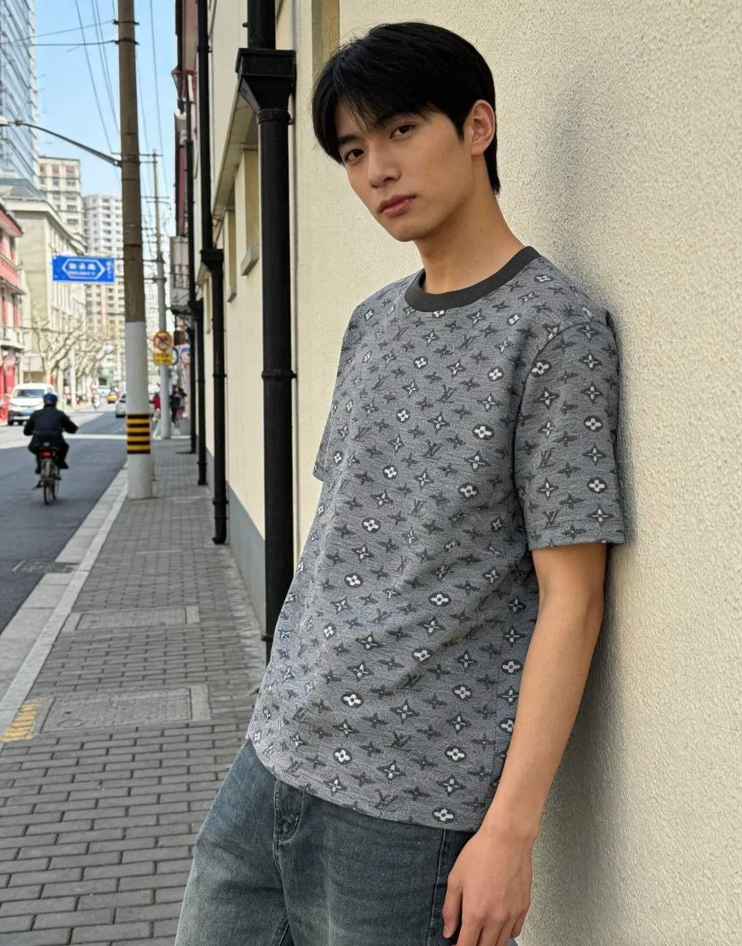 Louis Vuitton/Louis Vuitton 26ss all-over presbyopia jacquard short sleeves
